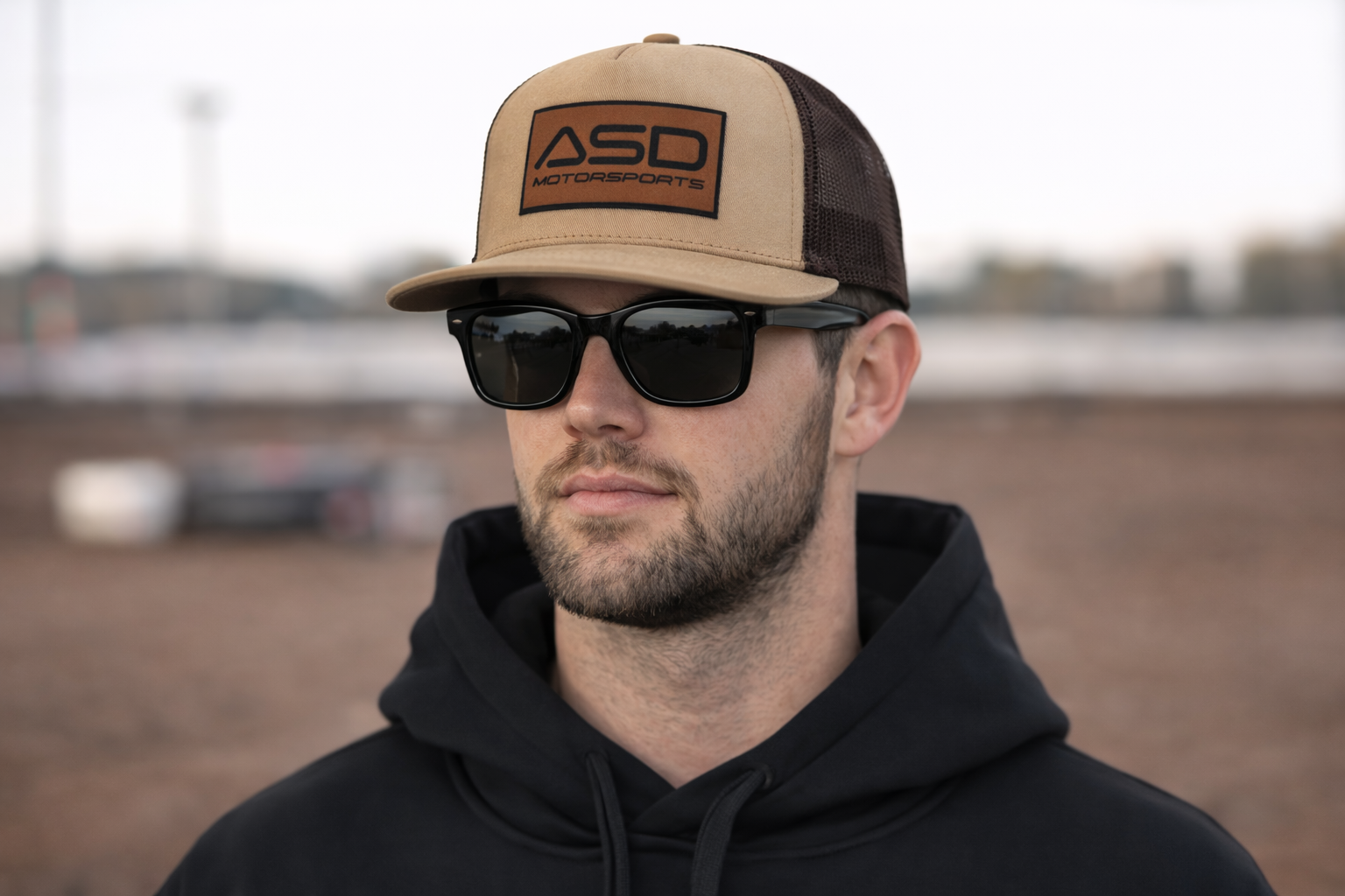 Brown Leather Patch Hat