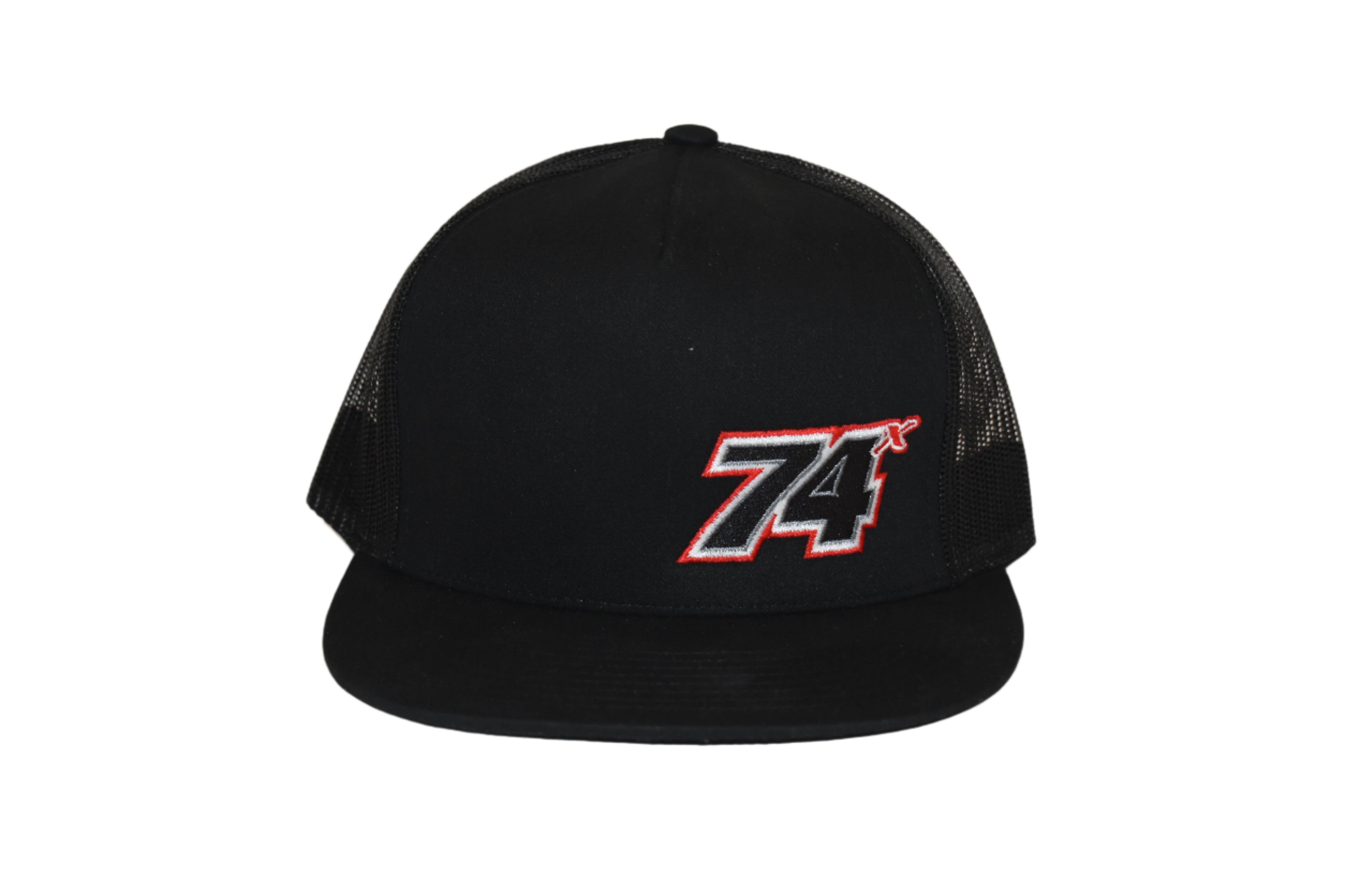 74x Black Flat Bill Hat