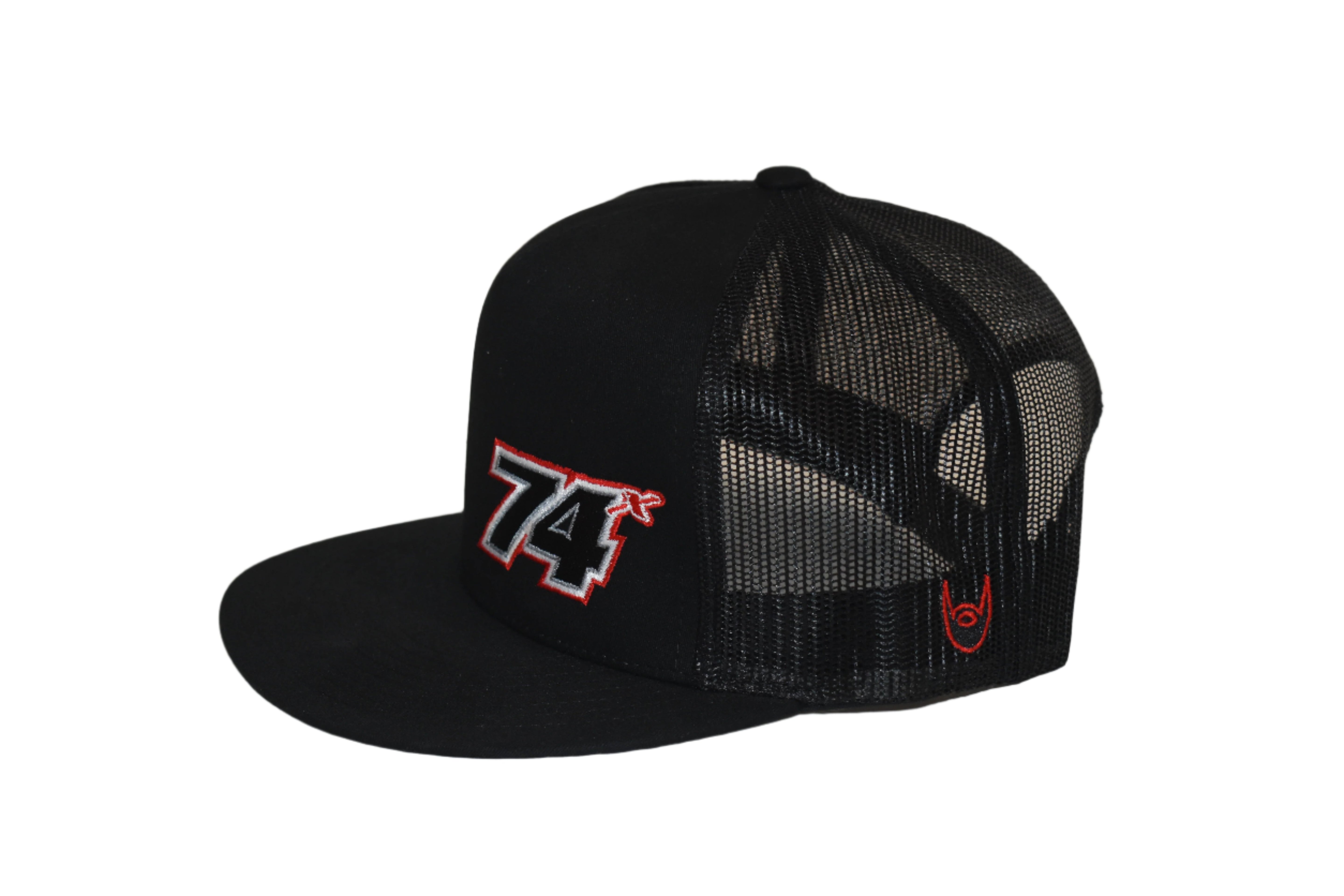 74x Black Flat Bill Hat