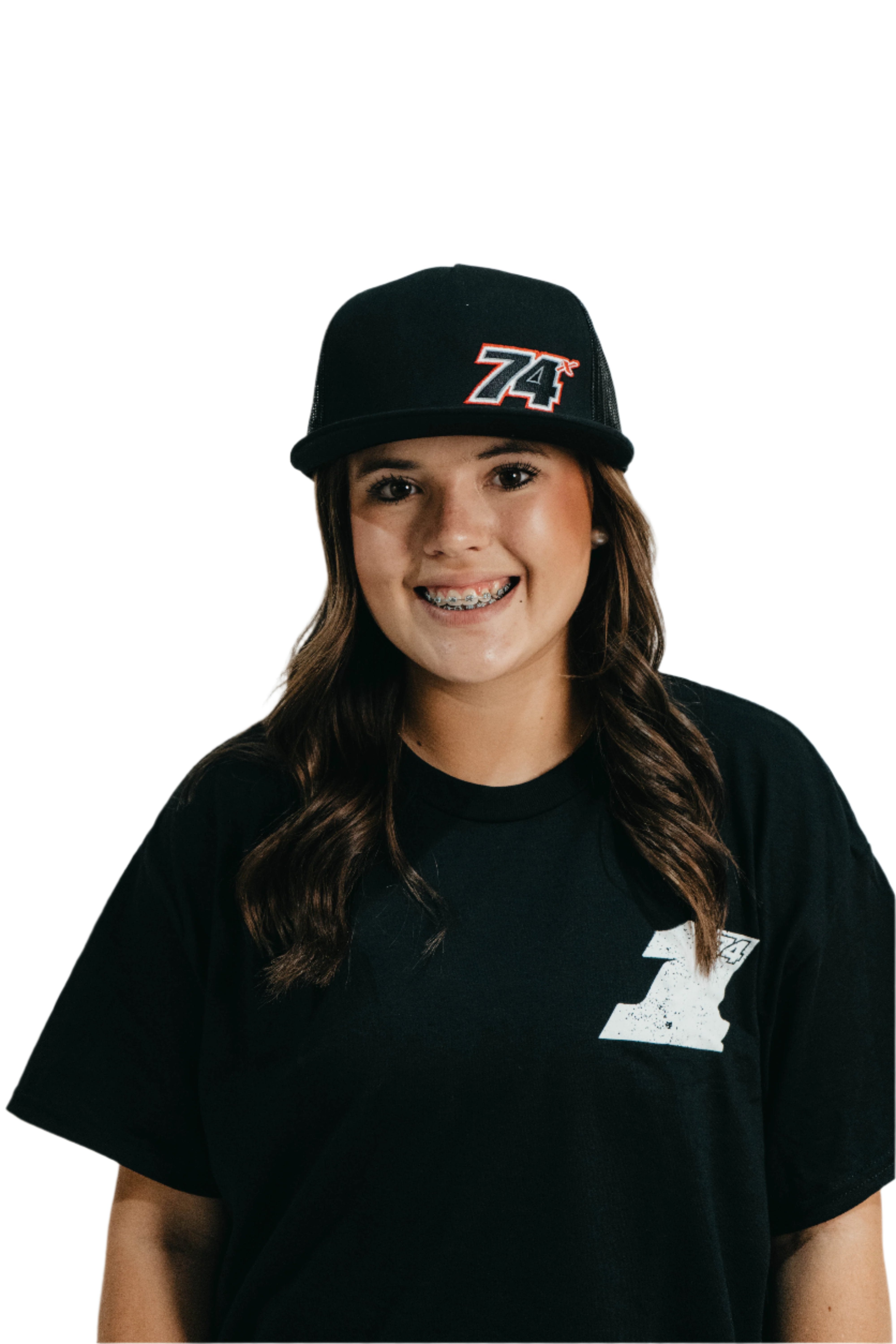 74x Black Flat Bill Hat