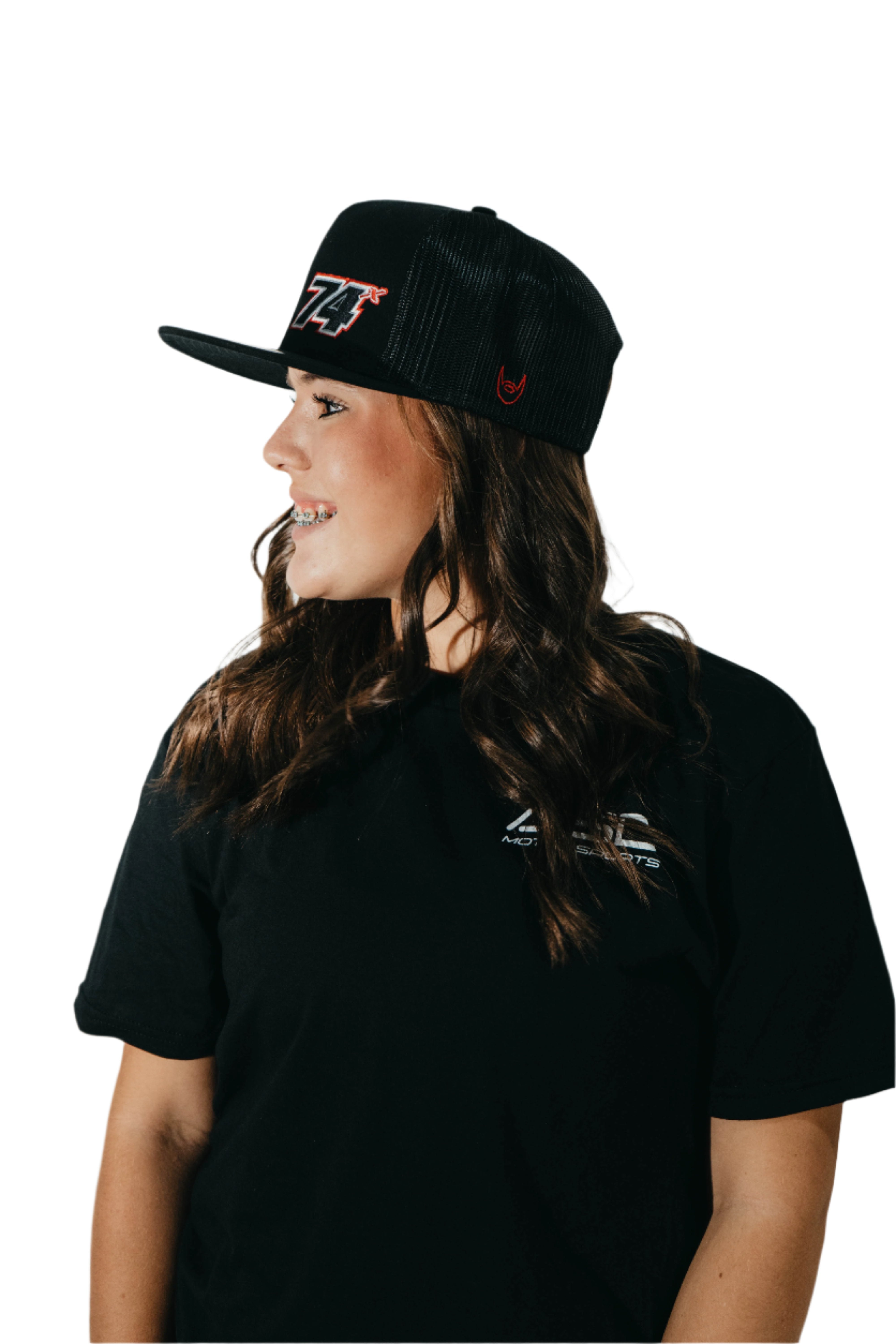 74x Black Flat Bill Hat