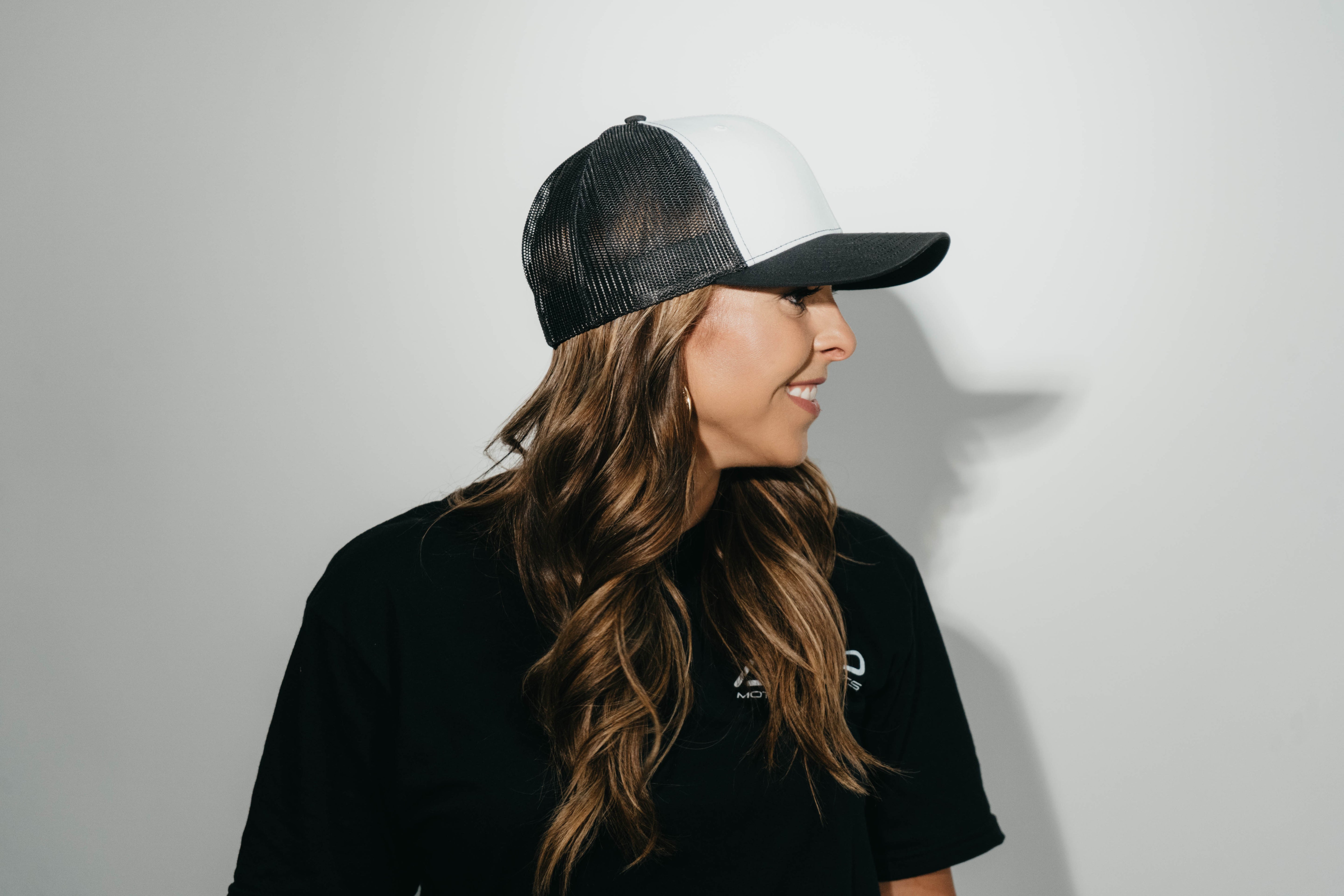 ASD White-Black Mesh Back Hat