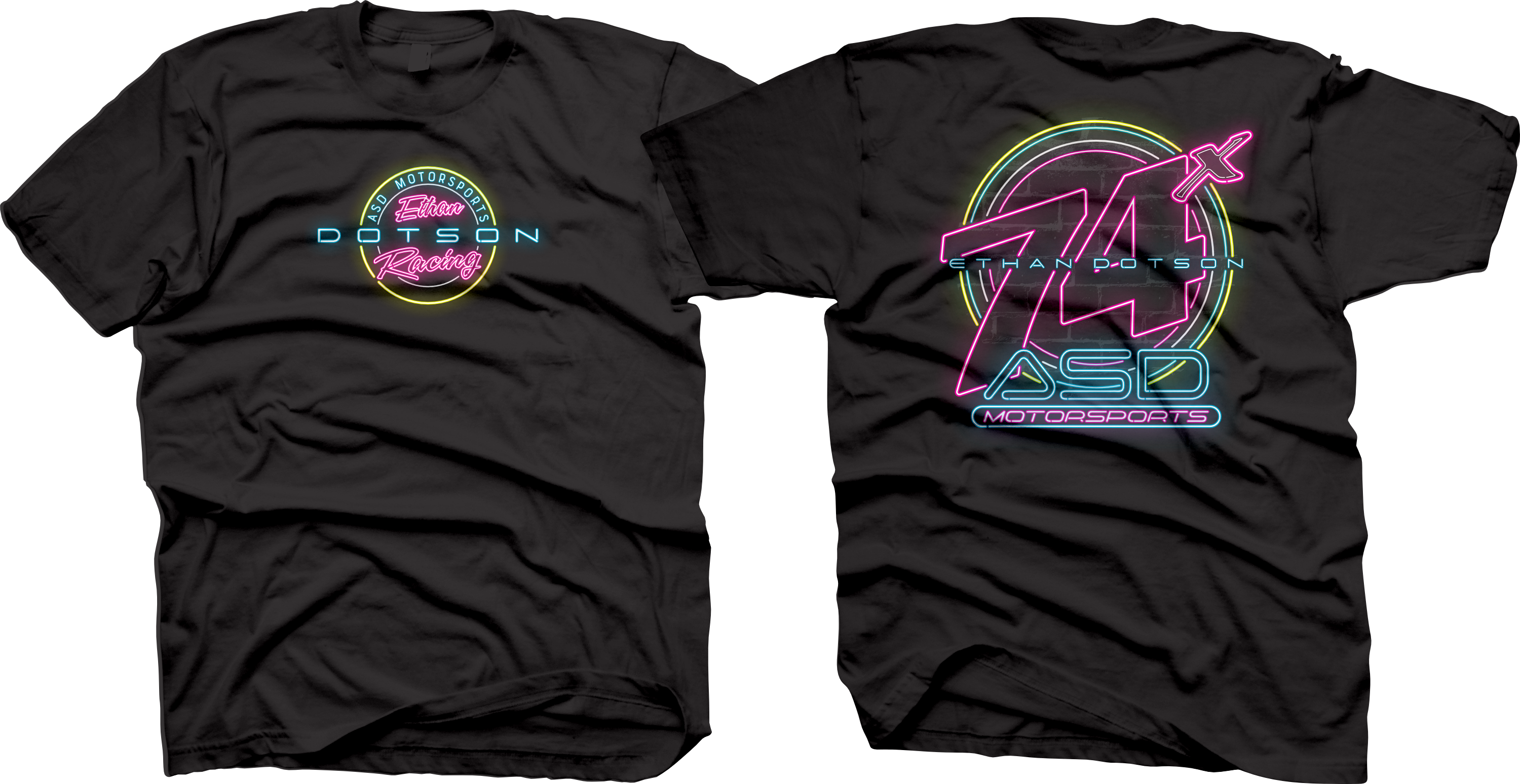 ED 74x Black Neon Light Tee