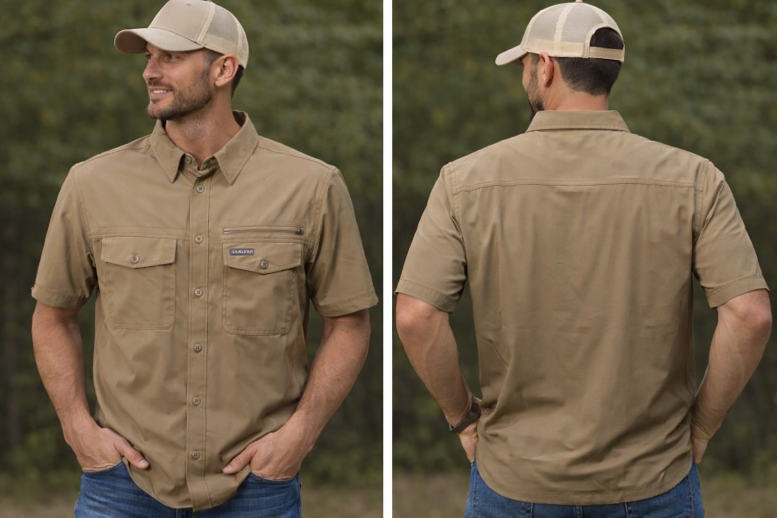 Burlebo Performance Outdoor Button Up - Cobblestone