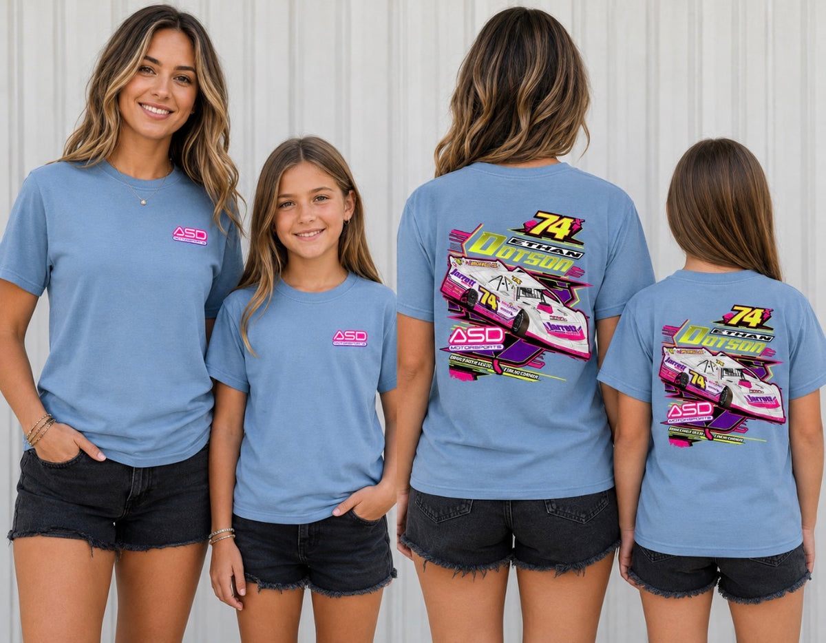 Blue neon Comfort Color ASD car tee