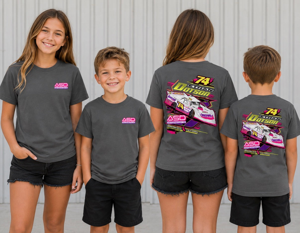 Gray Charcoal neon Comfort Color ASD car tee (Copy) (Copy)