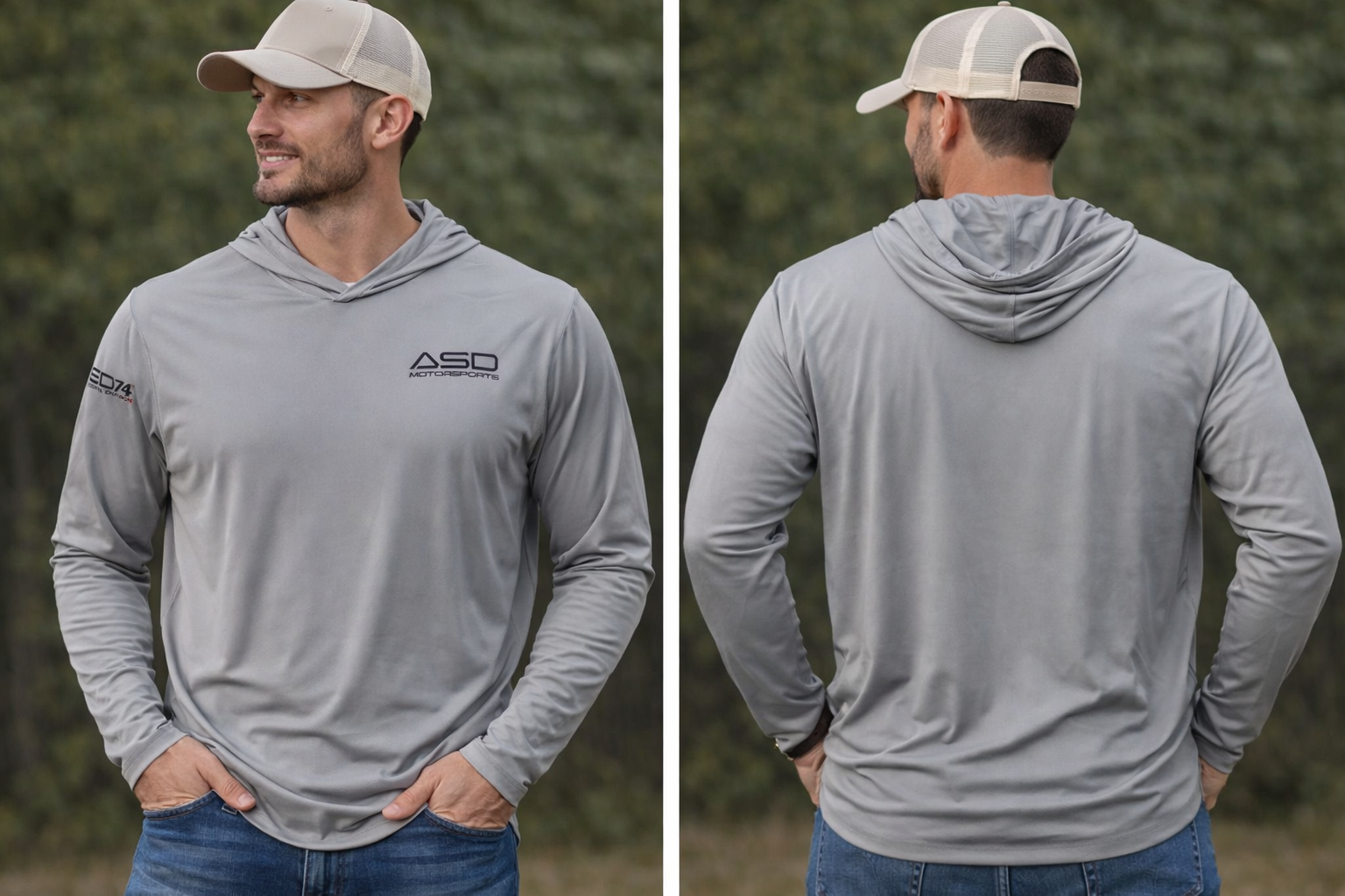 Lightweight performance Hoodie light gray