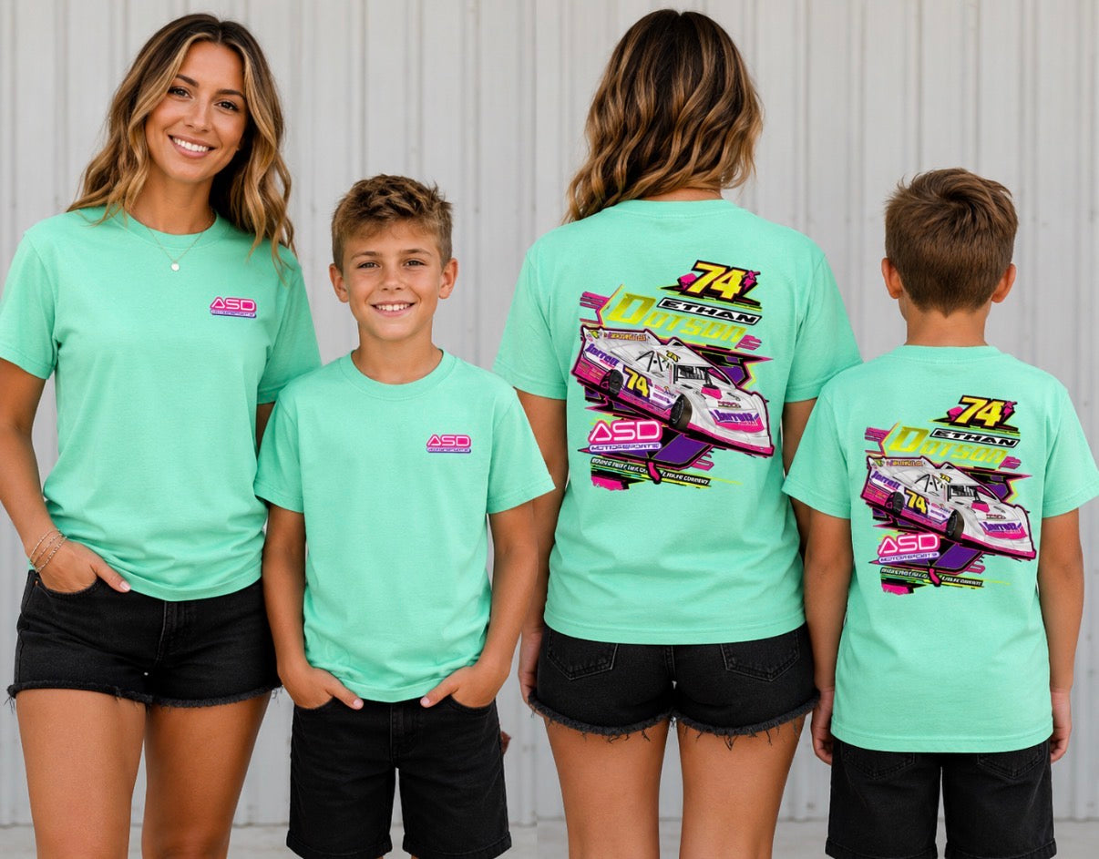 Mint Green neon Comfort Color ASD car tee (Copy)